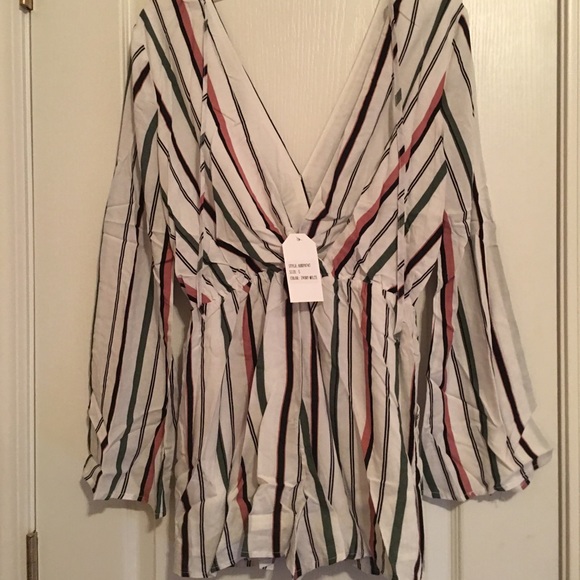 Nanamacs Walk The Line Striped Romper - Picture 2 of 8